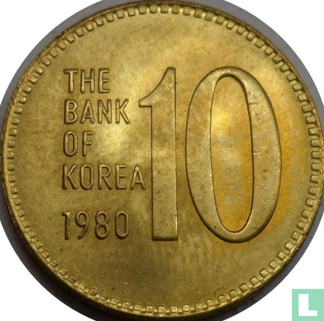 Corée du Sud 10 won 1980