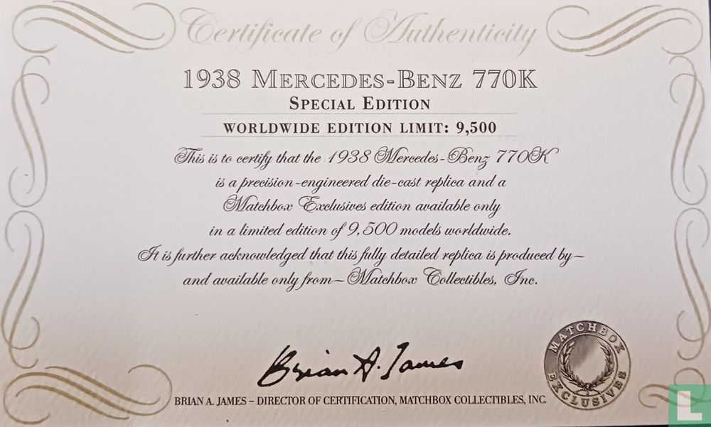 Mercedes-Benz 770K YY053/SA-M (1997) - Matchbox - LastDodo