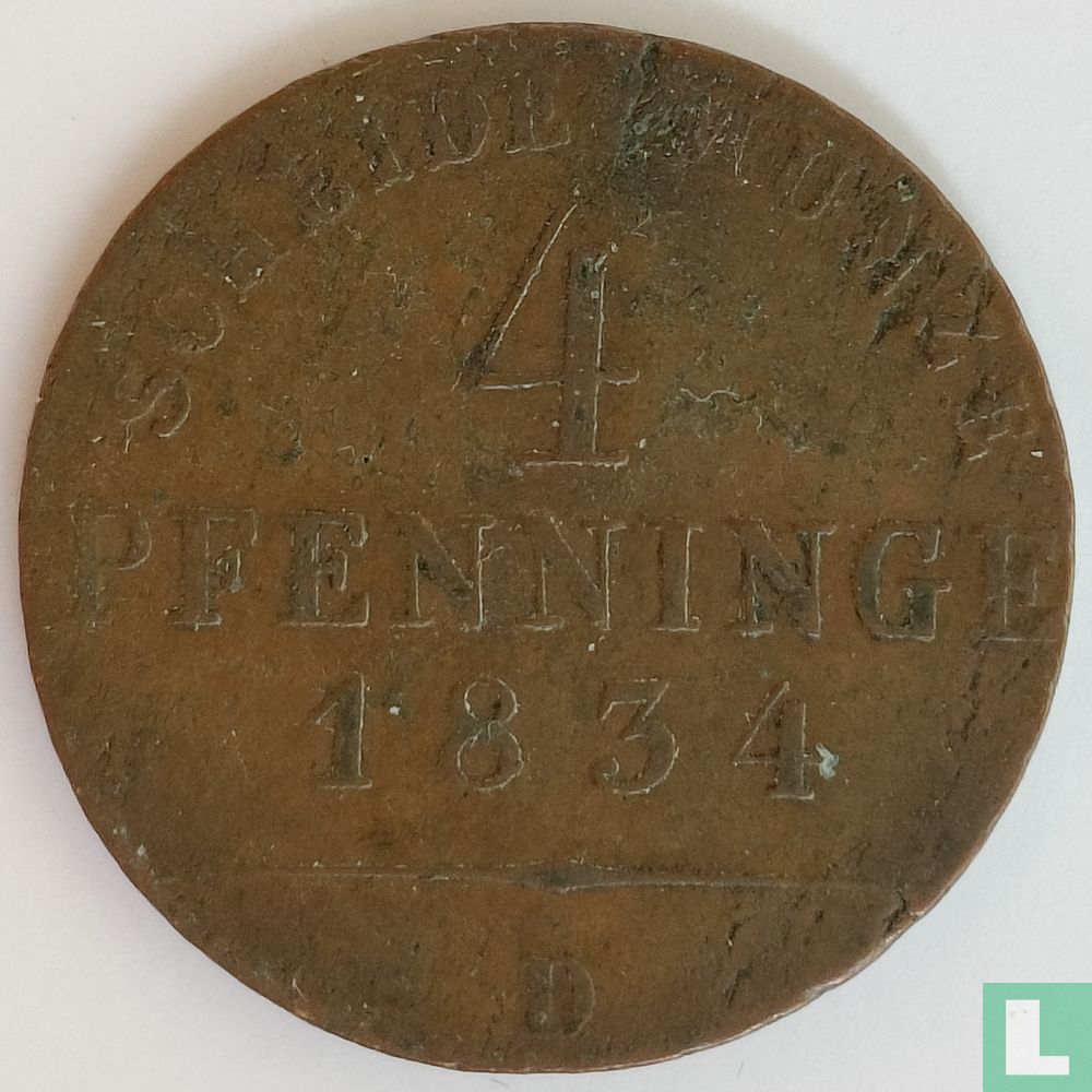 Prusse 4 pfenninge 1834 (D)