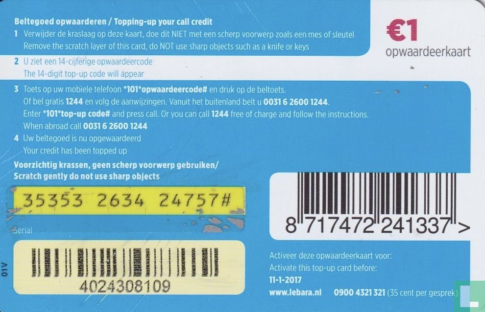 €1 beltegoed
