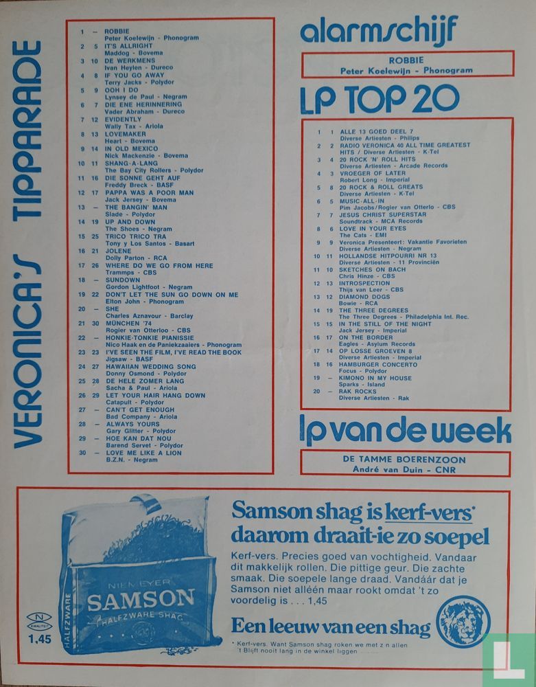 Veronica Top 40 #27 27 (1974) - Veronica Top 40 - LastDodo