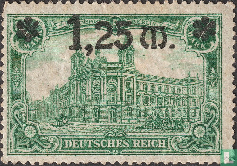 Post office, with overprint