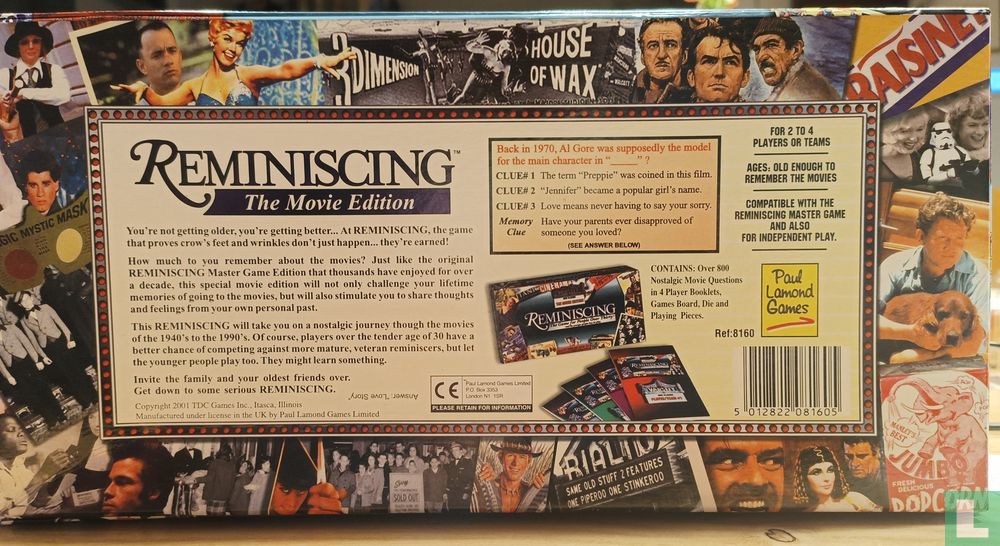 Reminescing Reminiscing The movie edition (2001) - Paul Lamond Spiele - LastDodo