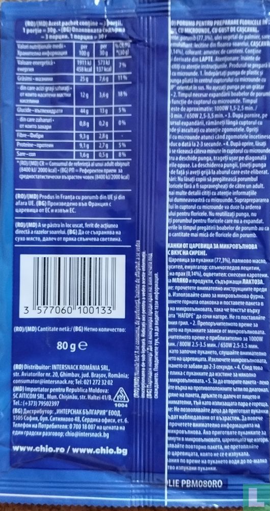 Popcorn Intersnack Chio - Micro-popcorn Cașcaval - Micro-popcornkaas - Intersnack România ...