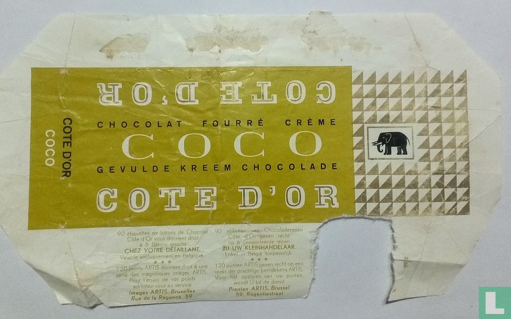 Côte d'or chocolat fourré crème coco.