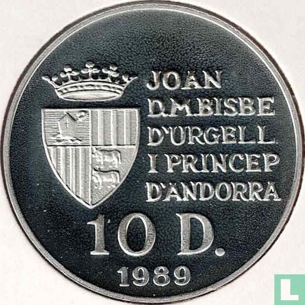 Andorra 10 diner 1989 (PROOF - type 1) "Wereldkampioenschap voetbal 1990 in Italië"