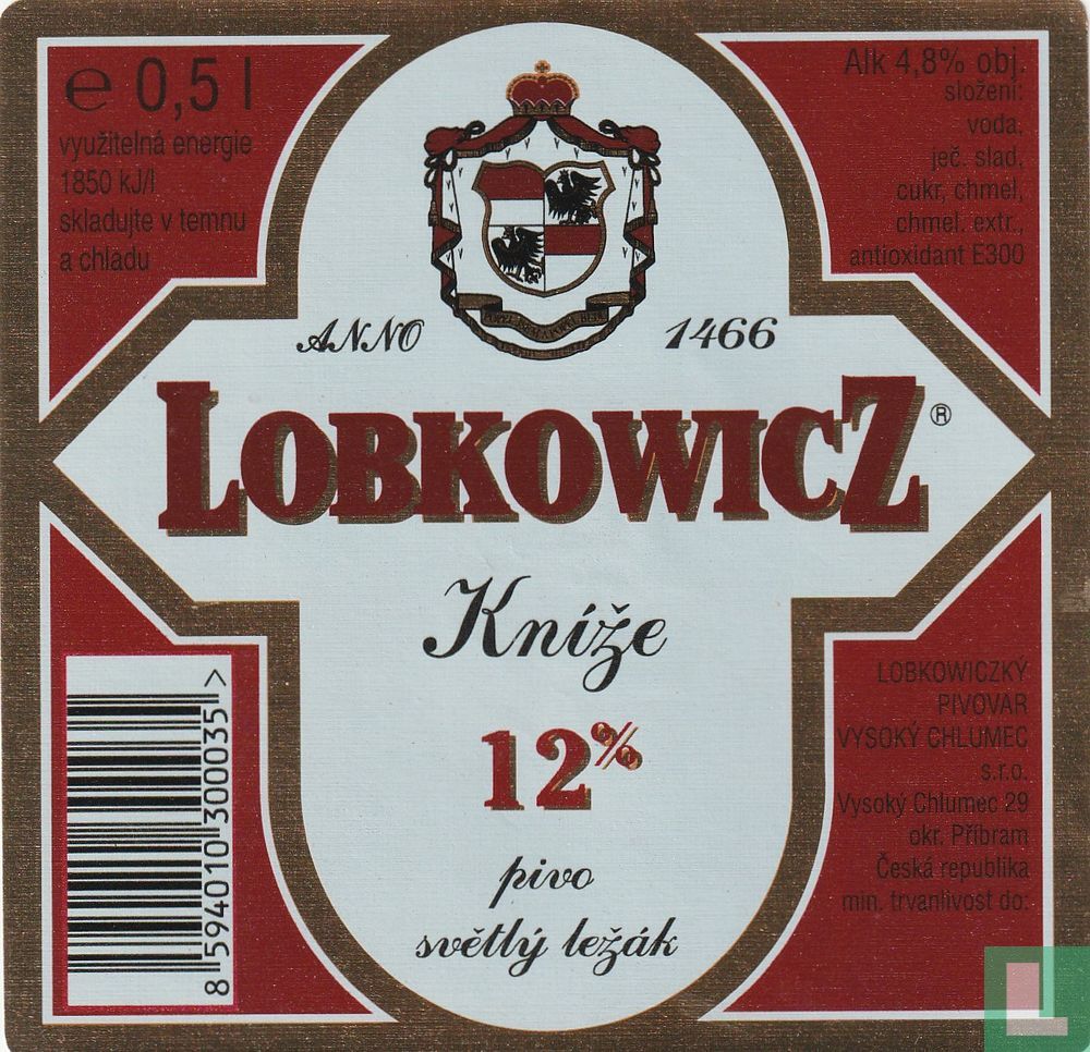 Lobkowicz Premium Černý 4.7% - Pivovary Lobkowicz Group - Pint Please, image size:1000x966