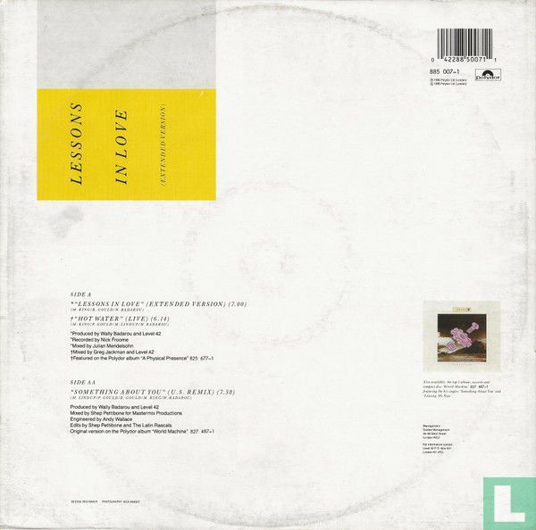Lessons In Love 12"