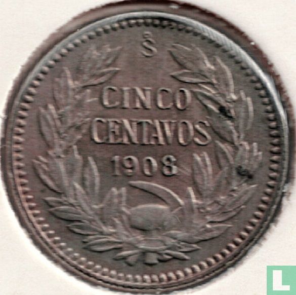 Chile 5 Centavo 1908