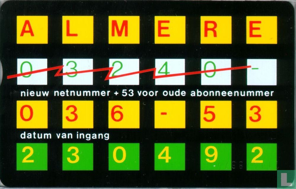 Almere nieuw netnummer