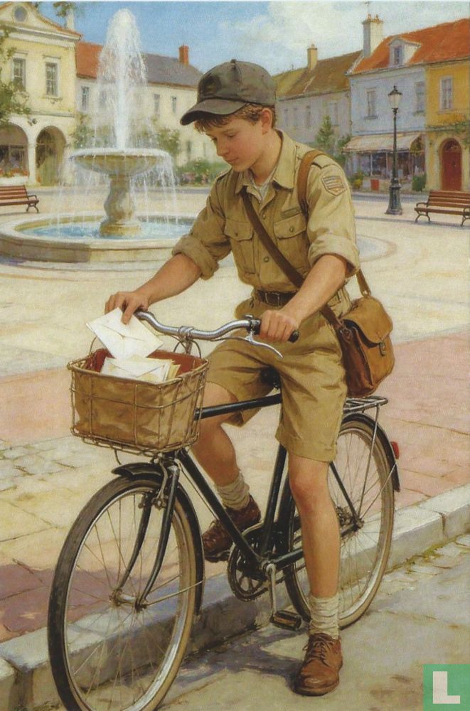 Postbode op herenfiets