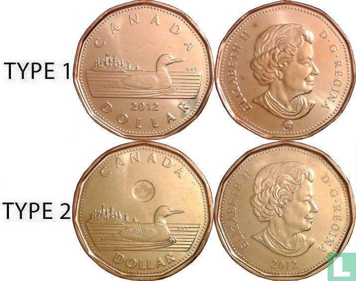 Canada 1 dollar 2012 (type 2)