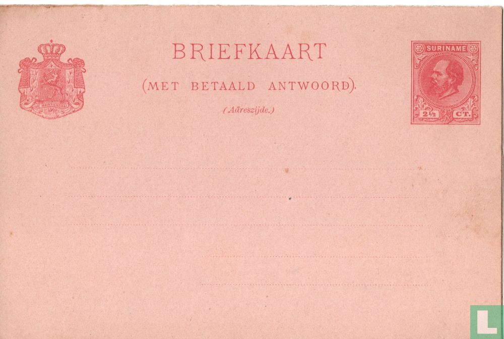 Postcard with paid reply