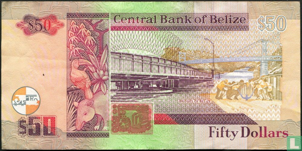 Belize, 50 dollars, 1997