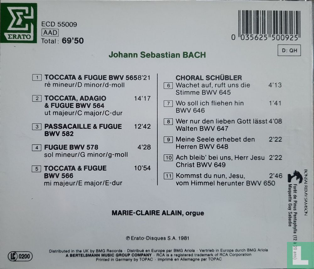 Oeuvres pour orgue