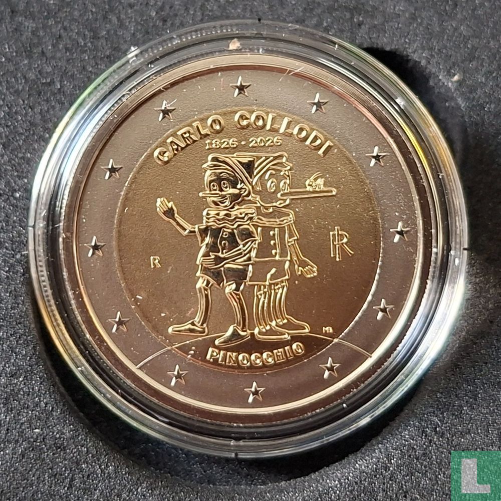 Italien 2 Euro 2026 (REVERSE PP) "200. Geburtstag von Carlo Collodi - Pinocchio"