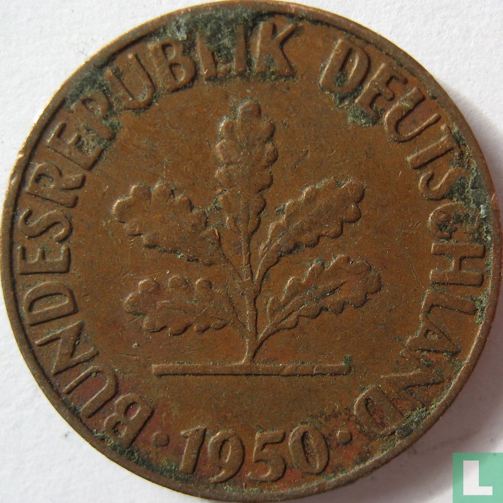Germany 1 pfennig 1950 (F) KM