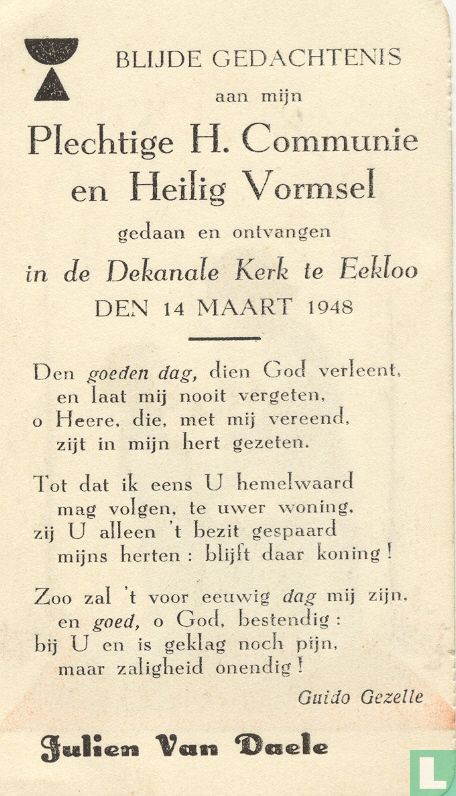 Communion card