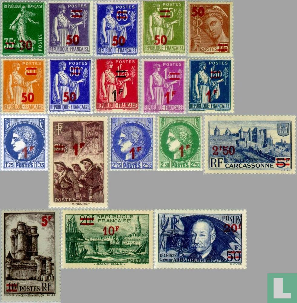 Timbres, avec surcharge