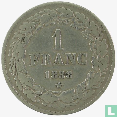 België 1 franc 1838 (grote ster)