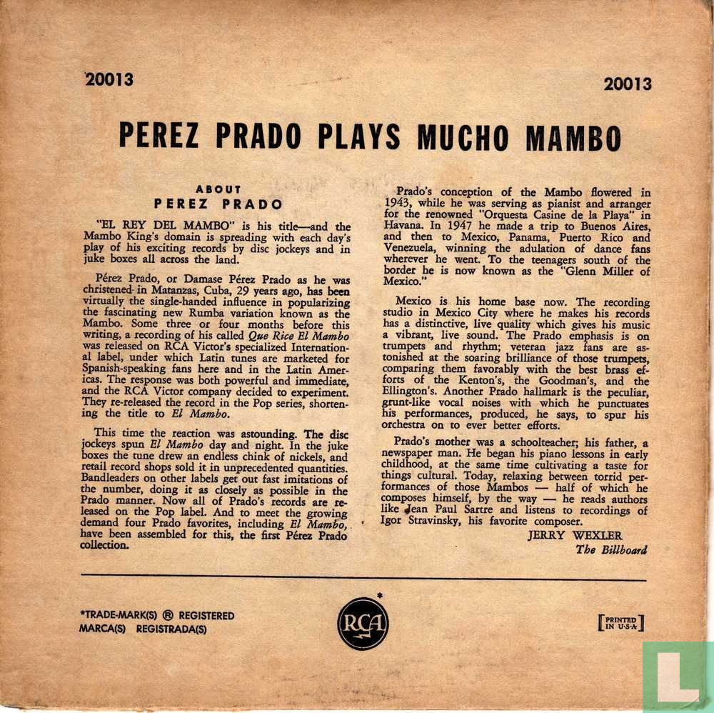 Plays Mucho Mambo for Dancing