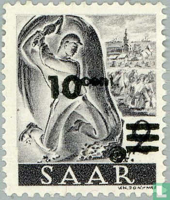 Overprint franc on mark