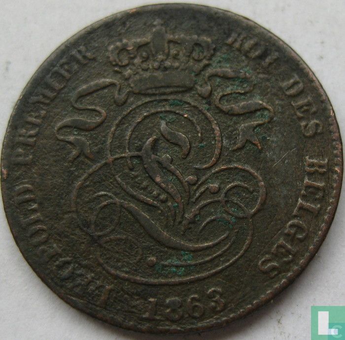 Belgium 2 centimes 1863