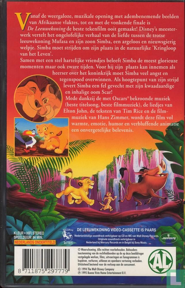 Wijzerplaat Omgaan met keuken The Lion King VHS 35 (1995) - VHS video tape - LastDodo