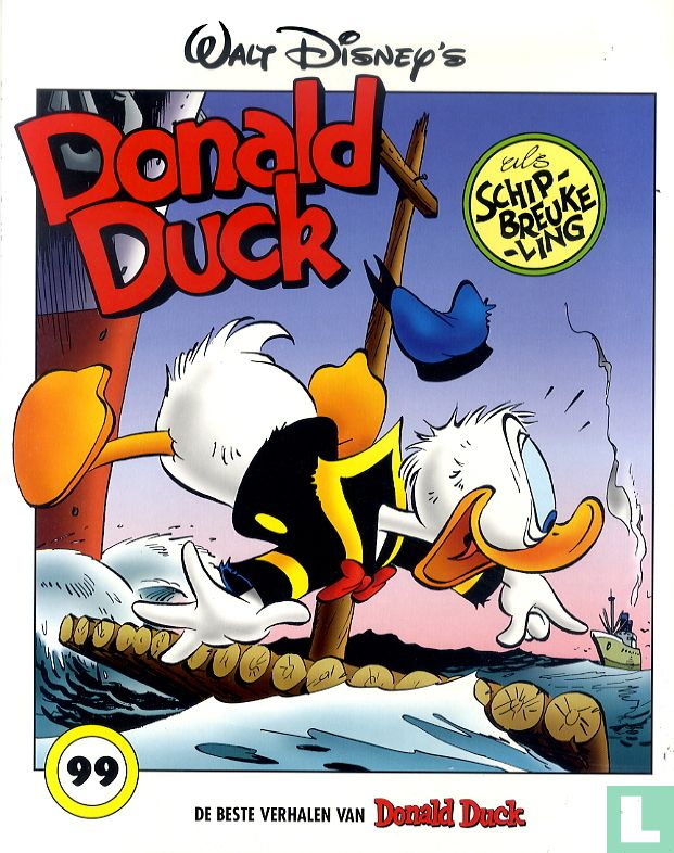 Donald Duck als schipbreukeling