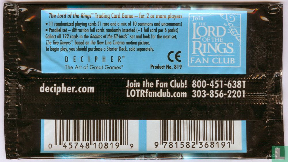 Lord Of The Rings LOTR TCG Realms Of The Elf Lords Booster Pack *Sealed