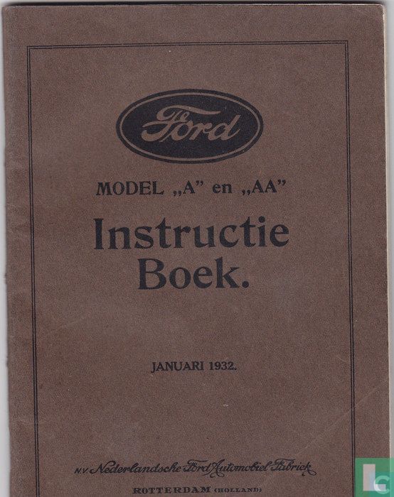 Ford Model A en AA Instructieboek