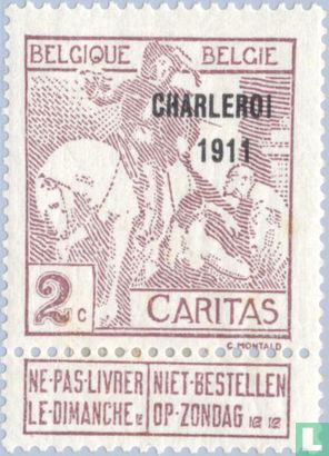 Caritas, avec surcharge "CHARLEROI 1911"