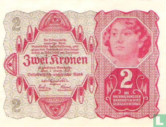 Austria 2 Kronen 1922 - Image 1