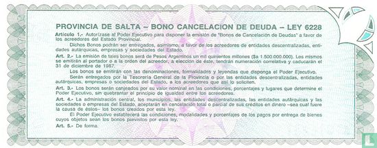Argentinië 100 Pesos Argentinos 1987 (Salta) - Afbeelding 2