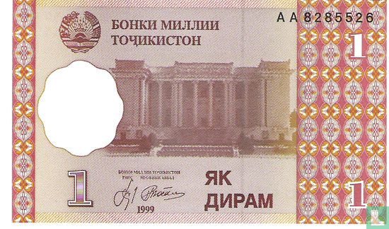 Tadjikistan 1 Diram 1999 - Image 1