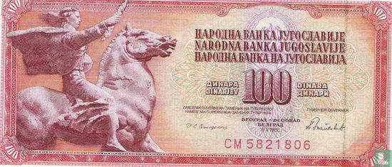 Yugoslavia 100 Dinara 1986 - Image 1