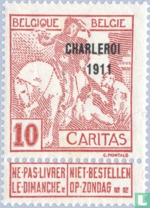 Caritas, avec surcharge "CHARLEROI 1911"