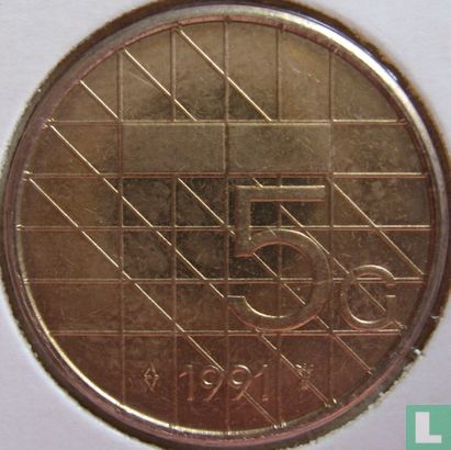 Pays-Bas 5 gulden 1991 - Image 1