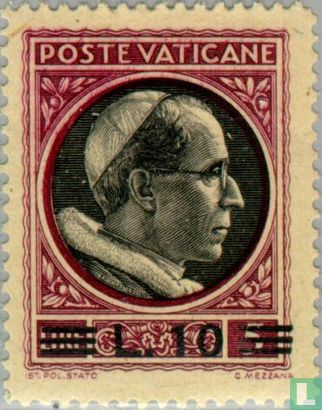 Paus Pius XII met opdruk 