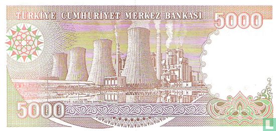 Turquie 5.000 Lira  - Image 2