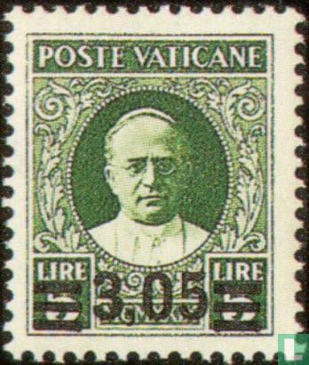 Paus Pius XI met opdruk