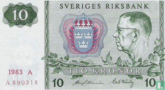Zweden 10 Kronor 1983 (P52d4) - Afbeelding 1
