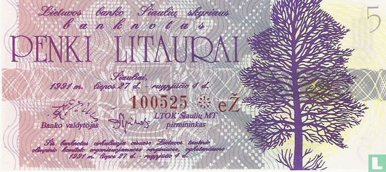 Lithuania 5 litaurai - Image 1