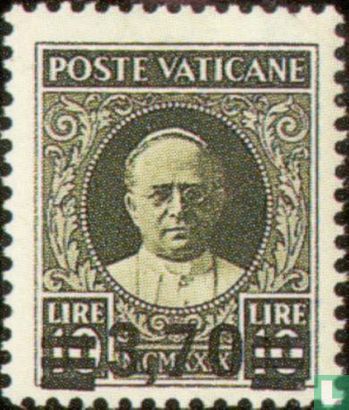 Papst Pius XI mit Aufdruck
