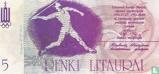 Lithuania 5 litaurai - Image 2