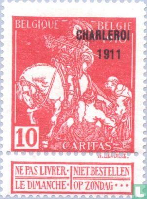 Caritas, with overprint "CHARLEROI 1911"