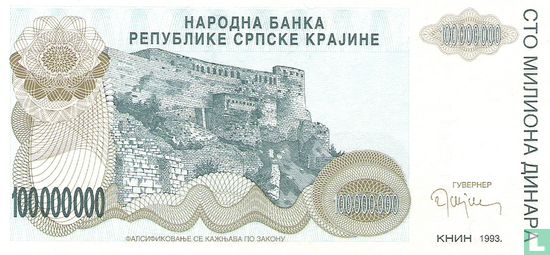 Srpska Krajina 100 Miljoen Dinara 1993 - Afbeelding 1