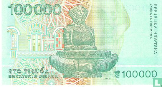 Kroatien 100.000 Dinara 1993 - Bild 2