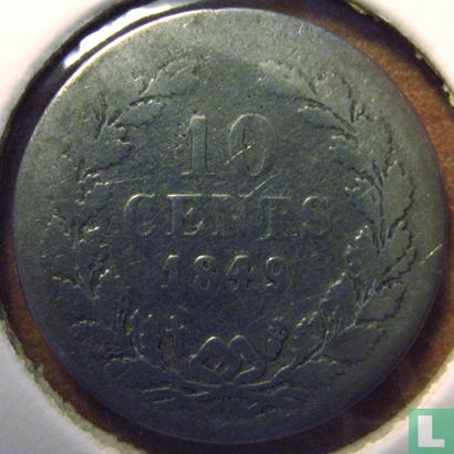 Nederland 10 cents 1849 (type 2) - Afbeelding 1
