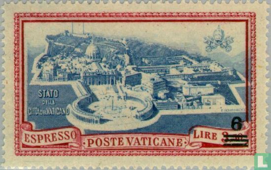 Paus Pius XII met opdruk